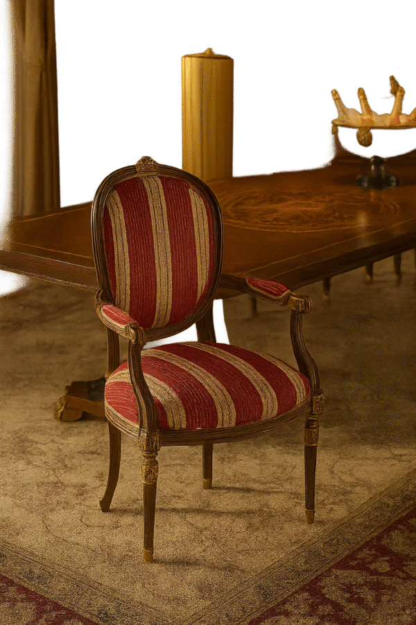 Sireen Era 10-Seater Royal Dining Set in Walnut Veneer with Marquetry & Velvet Upholstered Chairs - Image 4