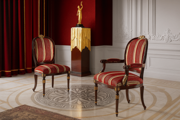 Sireen Era 10-Seater Royal Dining Set in Walnut Veneer with Marquetry & Velvet Upholstered Chairs - Image 3