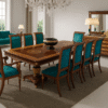 1015 - 1 Sireen Era Royal Walnut Inlay Dining Set – 8 Seater with Sideboard & Mirror