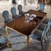 Sireen Era Imperial Gold & Teal Dining Set – 8-Seater with Vitrine & Sideboard