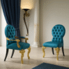 Sireen Era Imperial Gold & Teal Dining Set – 8-Seater with Vitrine & Sideboard