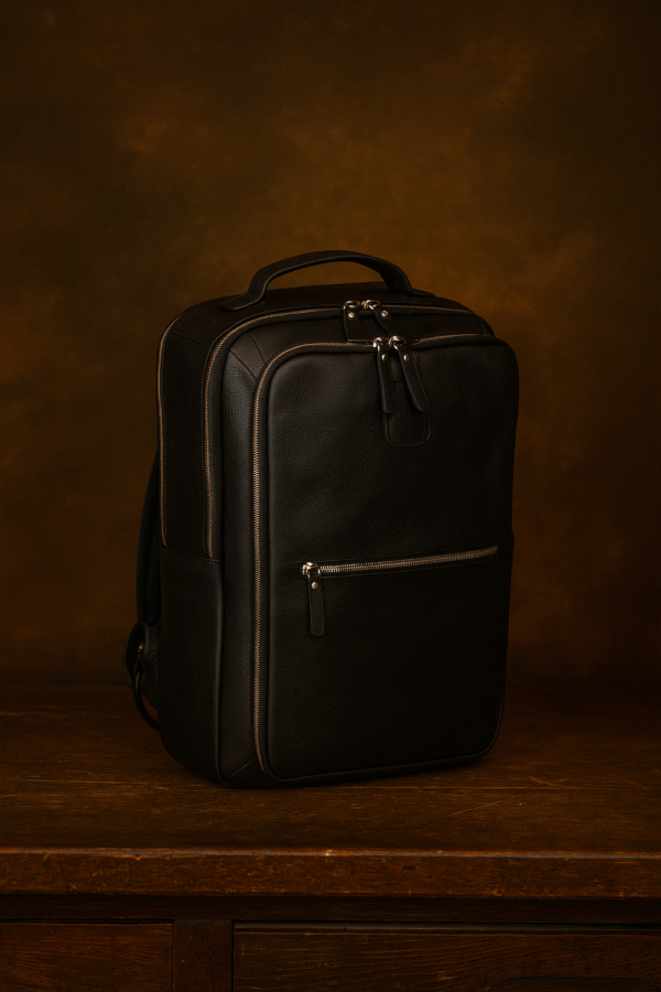 Handcrafted Cow NDM Leather Backpack – Sleek, Spacious & Laptop Compatible