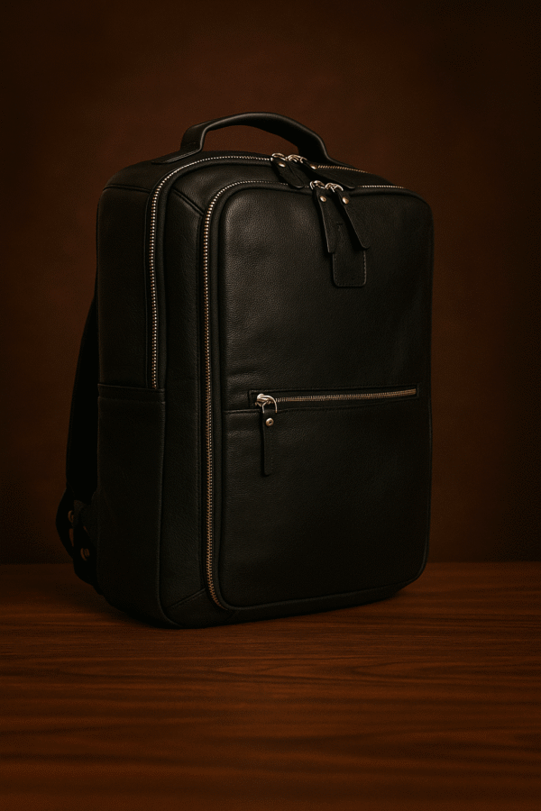 Handcrafted Cow NDM Leather Backpack – Sleek, Spacious & Laptop Compatible - Image 2