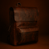 Luxury Leather Backpack – Full Flap Design with Laptop Sleeve & Multi-Utility Pockets