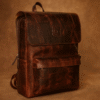 Luxury Leather Backpack – Full Flap Design with Laptop Sleeve & Multi-Utility Pockets