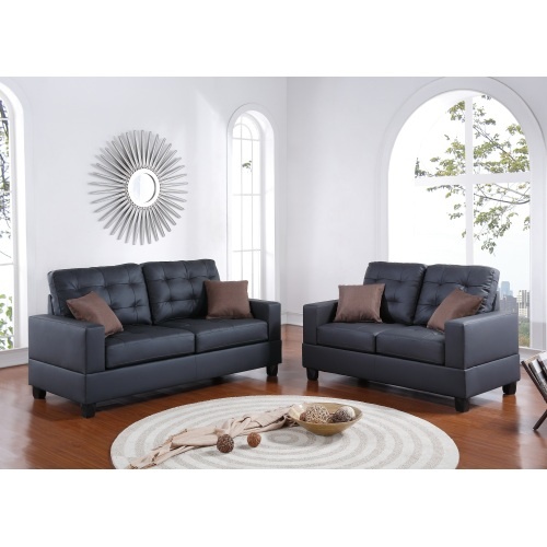 Sireen Era Ebonique 2-Piece Faux Leather Sofa Set