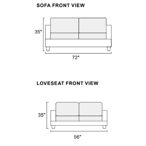 Sireen Era Ebonique 2-Piece Faux Leather Sofa Set