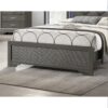 Sireen Era's Aurora Luxe Series – Queen Bed with Tufted Faux Leather LED Headboard & Textured Footboard (Dark Gray)
