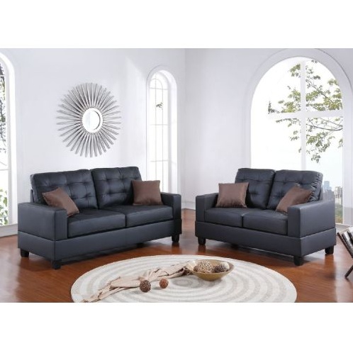 Sireen Era Ebonique 2-Piece Faux Leather Sofa Set