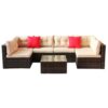Sireen Era 7-Piece Outdoor Rattan Sofa Set with Coffee Table – Modular Patio Furniture