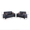 Sireen Era Ebonique 2-Piece Faux Leather Sofa Set