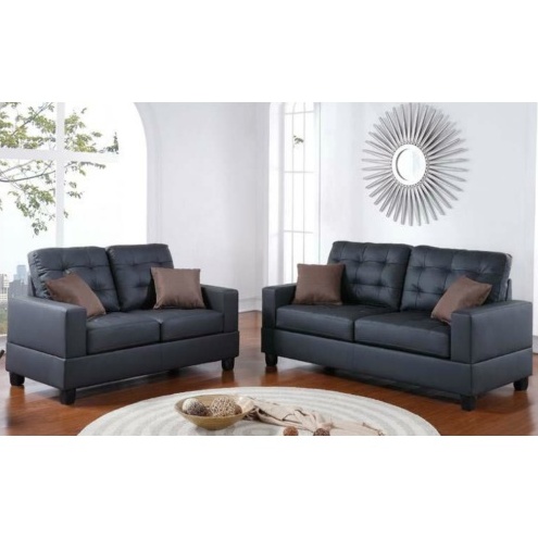 Sireen Era Ebonique 2-Piece Faux Leather Sofa Set