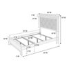 Sireen Era's Aurora Luxe Series – Queen Bed with Tufted Faux Leather LED Headboard & Textured Footboard (Dark Gray)