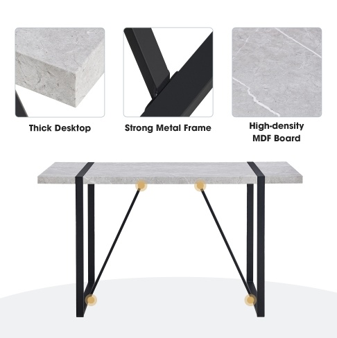 Sireen Era Graystone 55-Inch Modern Dining Table